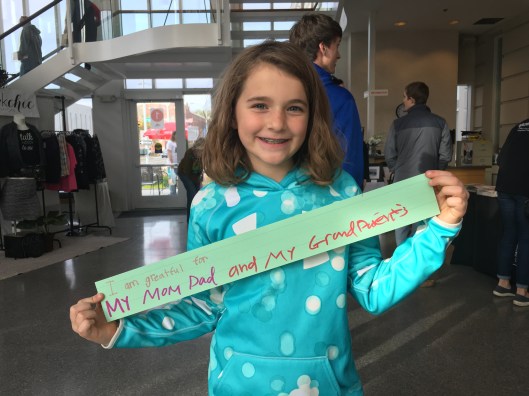 Sadie with her Gratitude Poem Line